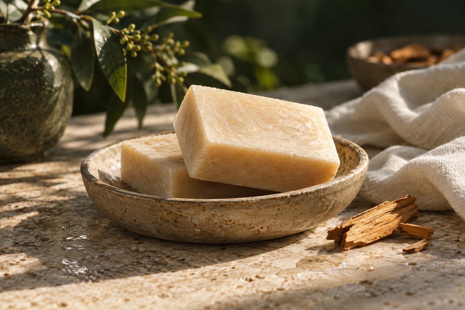 AI illustration of sandalwood soap, accompanying the existing sandalwood-oil demand discussion